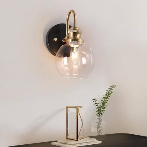 Image of 1 Pack Glass Shades Globes, Clear Glass Shade Replacements Lampshade Covers for Light Fixtures, 1.65 In Fitter Transparent Lampshades for Chandelier Wall Sconces Vanity Lights Pendant Lights