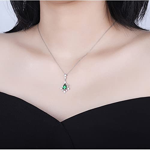 Collier en argent sterling pour filles avec pendentif émeraude poire - 5