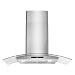 Cosmo COS-668AS900 36 in. Wall Mount Pro-Style Range Hood | 380 CFM Tempered Glass Ducted Exhaust Vent, 3 Speed Fan, LCD Digital Clock Display Touch Control Panel in stainless Steel