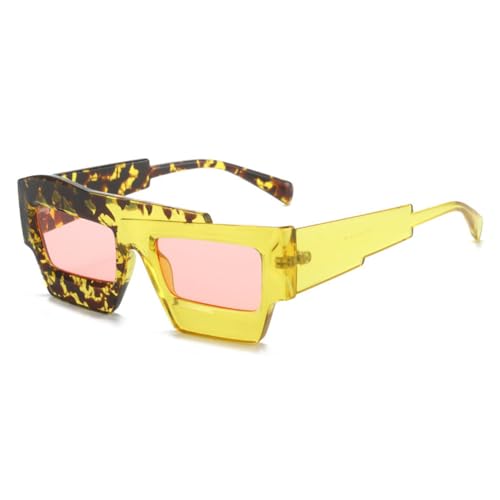 Lunettes de soleil carrées dégradées avec design patchwork unique coloré MUTYNE