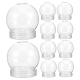 TOVINANNA Globo De Agua De Plástico Transparente para Bricolaje Globo De Nieve Rellenable De 10 Piezas Globo De Nieve Transparente con Tapa De Rosca para Manualidades Decoración del Hogar