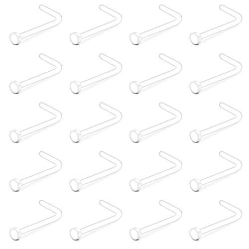 Briana Williams Bioflex Nose Stud Nose Piercing Stud Flexible Plastic L Piercing Plastic Pack of 20,