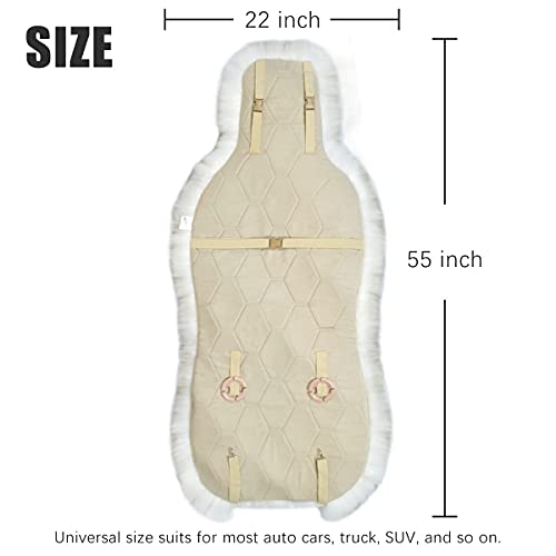 Gracefur Sheepskin Car Seat Cover Genuine Wool Seat Cover Fluffy Fur Front Seat Covers Fits Cars, Trucks, Suv, Or Van (Grey Tips) #TOP4
