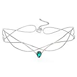 CoTeeZa Handmade Viking Princess Crown Silver and Green Celtic Headpiece Vintage Fairy Circlet Medieval Elven Hair Decration Crystal Elf Tiara for Wowen Men Quinceanera Renaissance Wedding
