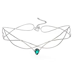 Silver Wire Green Rhinestone Single String Braided Crown