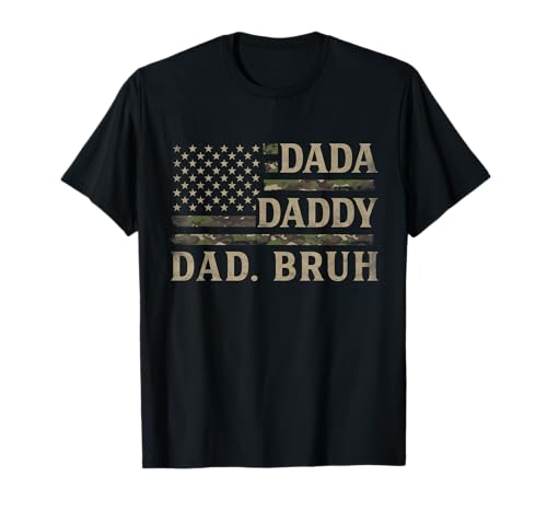 Dada Daddy Dad Bruh Camo USA Flag Father's Day Camourflage T-Shirt
