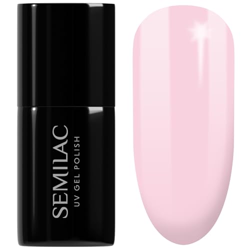 SEMILAC Gel Nail Polish 002 Delicate French - Full Coverage Gel Polish - Soak Off Easy To Use LED/UV Nail Lamp - Long Lasting Manicure and Pedicure up to 3 weeks