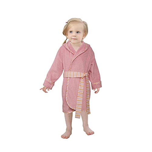 Natuz Kids Bathrobe Hooded Cover Up Cotton Towel Soft Touch Baby Robe 3-5T Absorbent Toddler Gown Bath Robe Child Girl Sleepwear Homewear Beach Pool Robe Pajamas Long Sleeve #TOP3