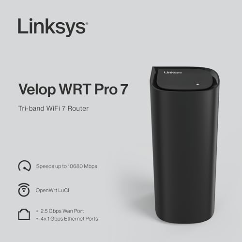Velop Wrt Pro 7 - Router WiFi 7 tri-band, velocità fino a 10.680 Mbps, OpenWrt LuCI, porta WAN da 2,5 Gbps e 4 porte Ethernet da 1 Gbps - Router - Immagine 2