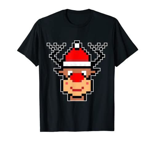 Reno Pixel Art Christmas Pijama Video-juego Juegos Gamer Camiseta