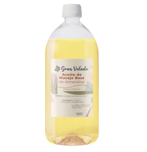 Aceite de Masaje Base de Almendras: Fácil de Personalizar con Aceites Esenciales. Excelente para Pieles Sensibles e Infantiles. Ideal para Crear el Aceite Perfecto.
