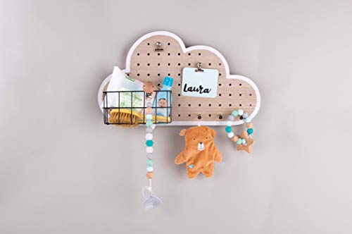 Kit de rangement perforé nuage Rayher en bois nature
