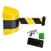 HHCCTEO Queue Barrier Belt, Wall Mounted Belt Barrier Retractable Queue Rope Barrier Crowd Control Ribbon, Queuing Safety Tape Cordon(2m/6.6ft)