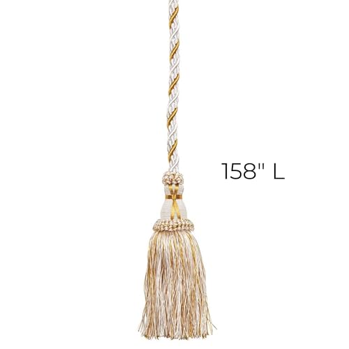 Needzo White Gethsemane Cincture - 158 Inches L, 100% Polyester, Gold Thread Detail3