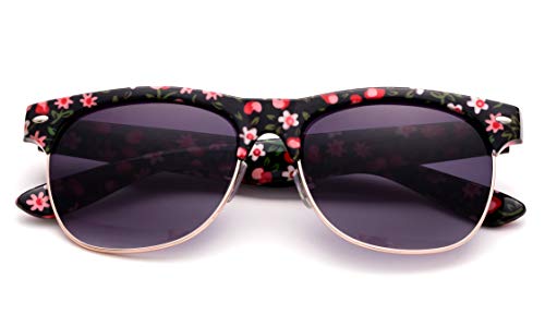 Newbee Fashion Floral Design Flower Art Semi-Rimmed Unique Love Women Spring Fashion Sunglasses2