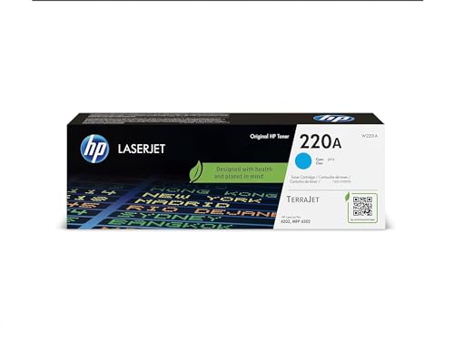 Hp 220A W2201A, Cartuccia Toner Originale Da 1800 Pagine, Compatibile Con Le Stampanti Laserjet Pro M4202, Mfp 4302, Ciano-image