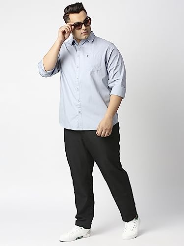 Image of Thomas Scott Men's Plus Size Cotton Casual Shirt | Regular Fit | Long Sleeves | Spread Collar | Solid | Soft & Breathable | Everyday Comfort Shirt for Men