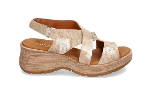 Paula urban Sandalias con cuña 27-773 en beige para mujer