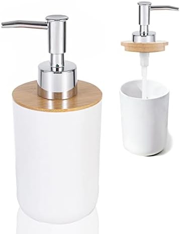 Dotodo Bamboo Soap Dispenser | Bathroom Countertop Soap Dispensers | Naturally Tough Eco Friendly Lotion Dispenser for Kitchen & Bathroom