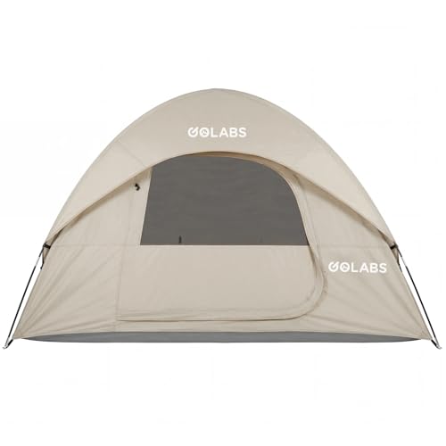 Golabs CT1 2 Person Camping Tent, Easy Set Up in 3 Mins, PU1500mm Waterproof w/Mesh Top & Door with Ventilation, Lightweight 4.4lbs Portable Family Tent with Carry Bag &Interior Storage Pockets &Hook