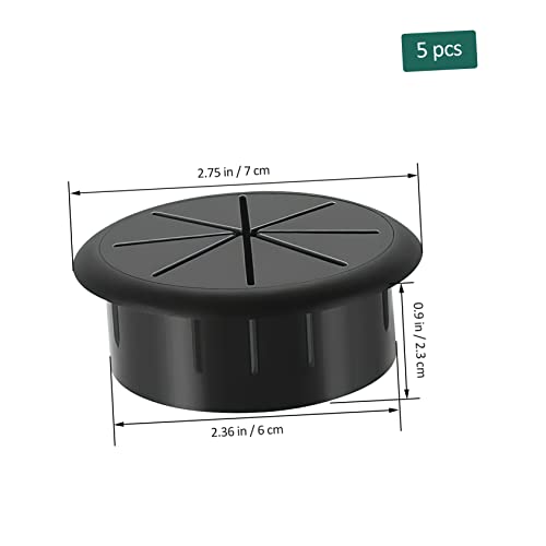 Organizador de cables para escritorio Angoily 5 piezas, cubierta para agujero de cables para oficina miniatura 4