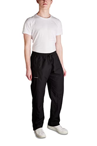 Dobsom Reha - Pantalones de chándal para mujer y hombre, con cremallera completa, talla XS - 5XL, unisex, talla corta, longitud de pierna corta, Negro , XL