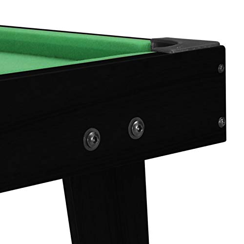 Tidyard 3-Fuß Mini-Billardtisch mit Dreieck Billardkugelset & 6 Taschen Billiardqueue Kreide Pool Billiardtisch mit zubehör Billard 92x52x19 cm Schwarz und Grün – Bild 6