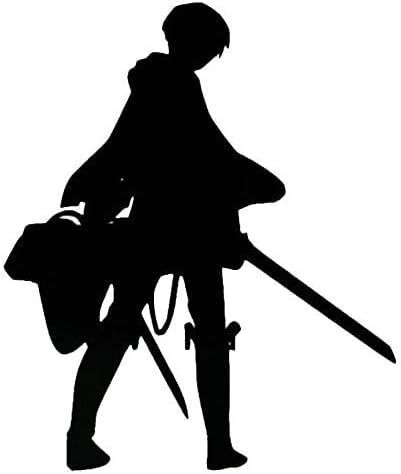 Attack on Titan TV Series 5.9" Levi Ackerman Silhouette Logo Die Cut Decal - Black Color