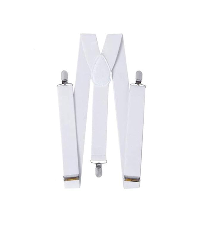 uniq world wide Self Design Adjustable Y-Back Silver Clips Suspender for Men-picture-44