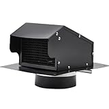 6x6 Inch Round Galvanized Steel Chimney Cap, All-Weather Roof Vent Cover with Mesh Screen & Rain Guard, Micro-Adjustable Band, Rust-Resistant, Tool-Free Easy Install