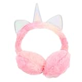 [LIFKOME] 冬季向けかわいい独角獣デザイン耳あて 女の子用保温イヤーマフ 見た目もファッショナブルな素材 冬のアウトドア活動に