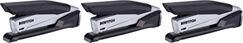 Bostitch Office Executive Stapler - 3 in 1 Stapler - One Finger, No Effort, Spring Powered Stapler, Black/Gray (INP20), 20 Sheets 3 Pack