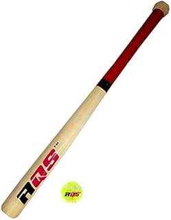 DNQ Soft Tennis Ball Bat Baseball Style Wooden Rounders - Children Kid Outdoor Garden Home Fun Gift Play Set - Green Soft Ball Similar To Tennis Ball - Suitable For 3-12-Year-Old Child - Size 17".