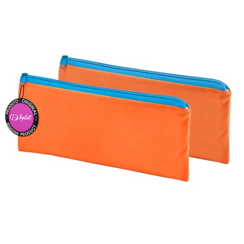 Kit 2x Estojo Escolar em TNT Premium 21x11cm Figi TopGet (Laranja)