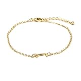 Material: Aleación de metal Acabado: Oro de 18k Ancho de la pulsera: Letra de 12x9mm Largo: 16+3cm extensión Cierre: Mosquetón