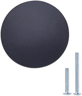 Amazon Basics Round Flat Cabinet Knob, 1.37" Diameter, Flat Black, 10-Pack
