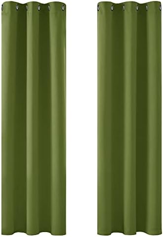 Deconovo Grey Blackout Curtains 46 x 54 Inch Eyelet Super Soft Thermal Insulated Bedroom Curtains Blackout Eyelet Curtains for Living Room Light Grey 2 Panels