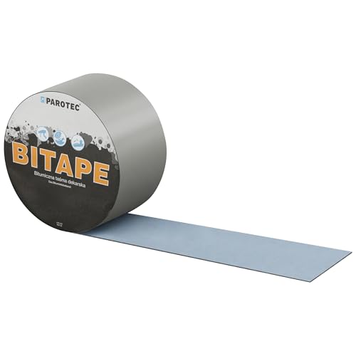Cinta bituminosa 75mm x 10m, cinta impermeable autoadhesiva para techo, reparación goteras, resistencia UV, humedad, aluminio gris RAL7044