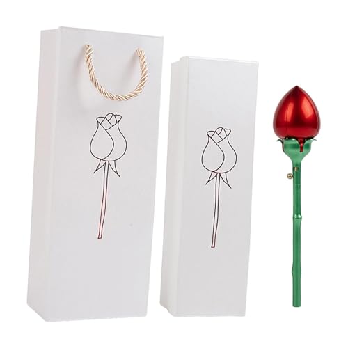 Image of Rose Jewelry Box Creative Ornament Display Case for Wedding Engagement Party Red Ring Box Jewelry & Watches