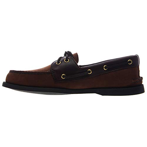 Image of Sperry Men's Authentic Original 2-Eye Leather Boat Shoe, Brown Buck, 10