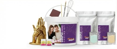 Image of FASTO BOND Hand Casting Kit - for Couples, Baby, Husband, Parents, Spacial Anniversary, Birthday Gift, 3D Moulding Powder for Hand, Foot, Molding (Couple KIT)