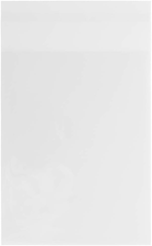 JAM PAPER Cello Sleeves with Self Adhesive Closure - 6 7/16 x 8 1/4 - Clear - 100/Pack