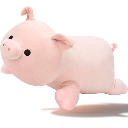 MorisMos Cerdo Peluche Rosa, 60cm Cerdo Juguete de Peluche Animales Grande Suave Bonito,Cerdo Teddy Kawaii Regalos San Valentin para Niños Niñas Novia Madre Cumpleaños Navidad