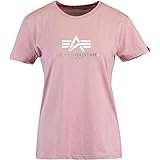 ALPHA INDUSTRIES New Basic Neon Print Women Shirt (L, Silver/pink metalsilver)