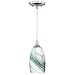 VAXCEL Milano Satin Nickel Mini Pendant Ceiling Light Gray White Glass