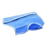 healvian ペット用クールメッシュベスト 涼感吸水素材 冷却持続 テープ付き 犬用夏熱中症予防 ブルー