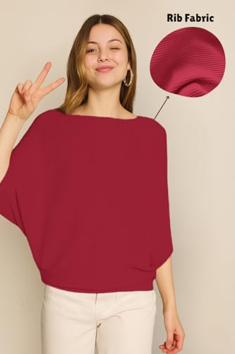 Image of Nachu Women Fashion Ribbed Batwing Sleeves Bagy Balloon Style Fit Top |Casual Regular Size fit | Winter and Party fit