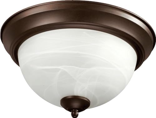 Quorum 3066-15-86 Traditional Three Light Ceiling Mount from Ceiling Mount Oiled Bronze Collection in Bronze/Dark Finish,