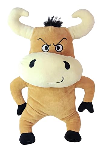 Touro Buffalo De Pelúcia Bravo Em Pé 33Cms (Caramelo)
