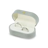 WisePoint Porta Alianzas Boda de 2 Ranuras, Porta Alianzas de Terciopelo Caja Anillo Ovalados para Compromisos y Bodas, Cajitas Regalo Pequeñas para Anillos, Pendientes, Broches (gris)